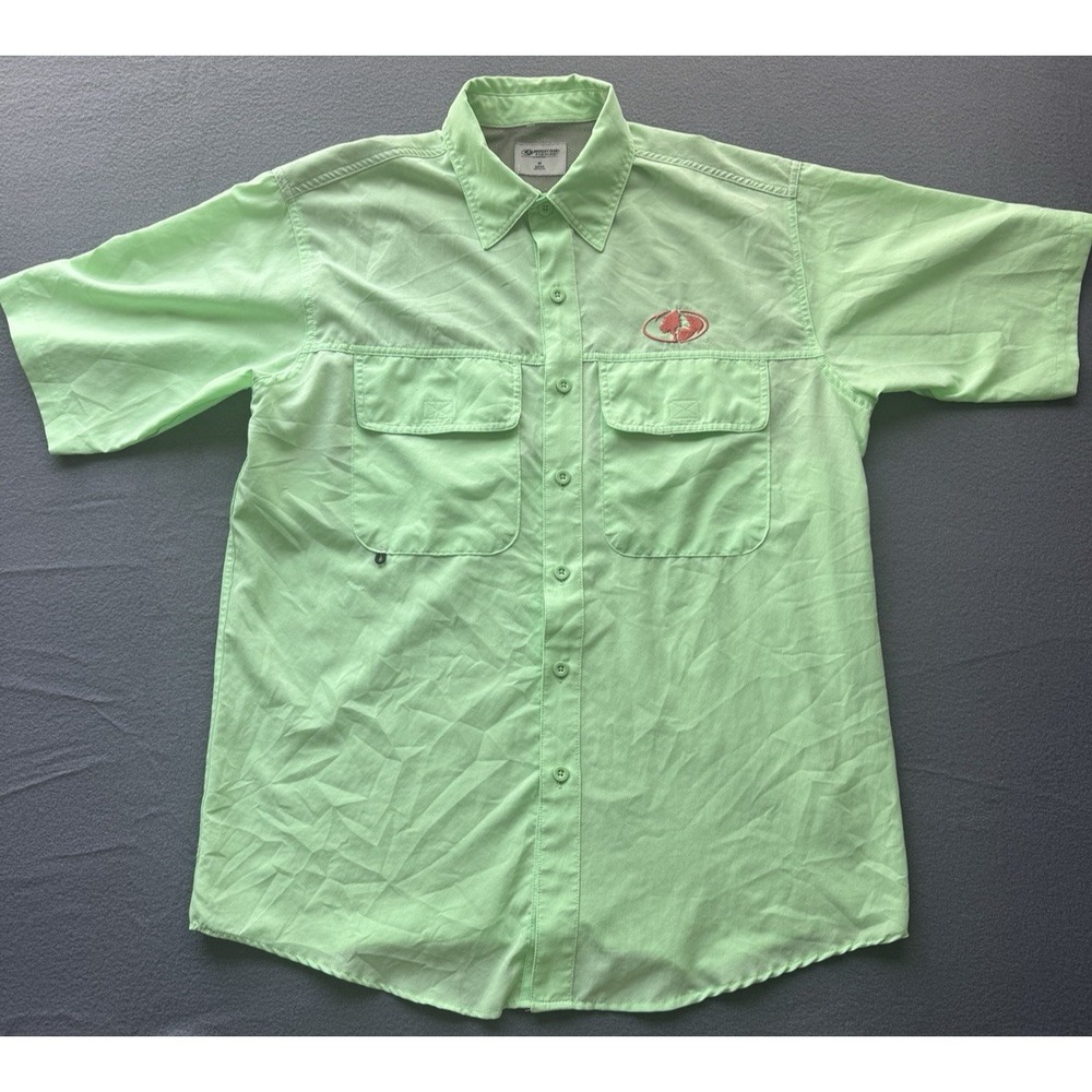 Mossy Oak Green Vented Moisture Wicking Fishing‎ Shirt Mens Medium